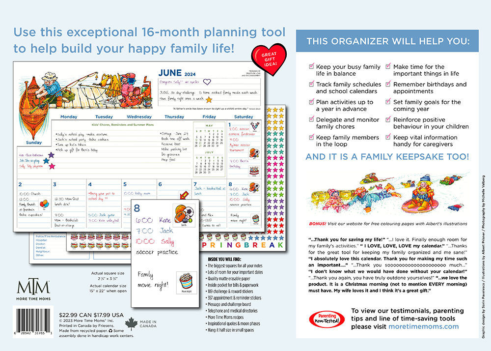 The Very Busy Family Organizer - 2024 Wall Calendar (with Stickers) by  Browntrout, 9781975465377